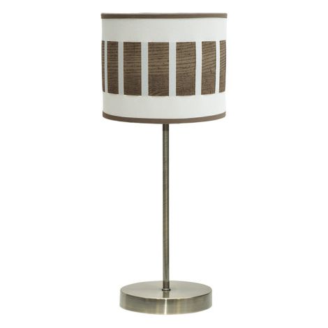 Sobremesa Ivanna 1xe14 Cuero/blanco-madera Oscura 43x17x17 Cm (1/2)