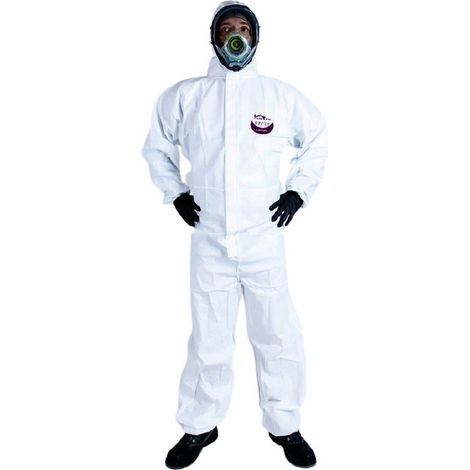 Combinaison jetable pour travaux et bricolage - Taille L - Film microporeux blanc - Norme EN 13034