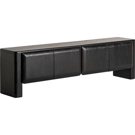 Meuble télé Norfolk noir style art déco en bois - Noir ébène satiné (1/5)