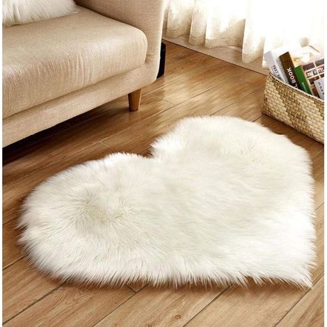 1pc Tapis Fluffy Heart Shaped Shaggy Tapis De Souple Chambre Poilu Tapis pour Chambres Salon Chambres Enfants Décor-Fei Yu (1/2)