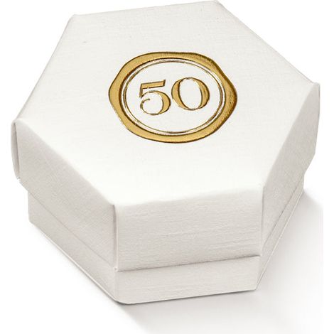 Scotton Scatola Esagono Fibra 50 ° Anniversario 60 x 40 Mm 10 Pz