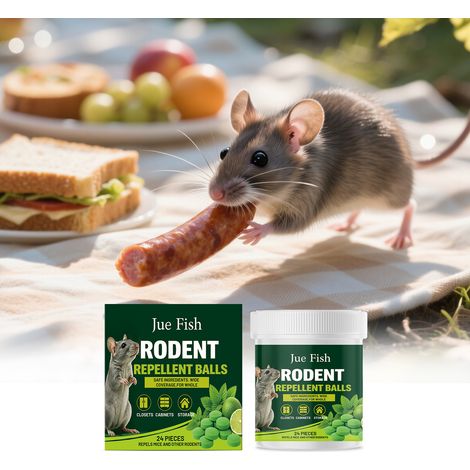 Household rat repellent ball, suitable for multiple scenarios, repels rats, and prevents rat gnawing in daily indoor and outdoor homes -- 24 PIECES -- BIEMMEDUE (1/5)