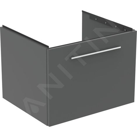 Meuble bas MWT-i.life B 1 avec tiroir 600x505x440mm, gris quartz mat (1/3)