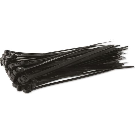 Set de colliers de serrage KSS en polyamide 6.6, noir, 240x7,6, résistant aux UV, 100 pièces