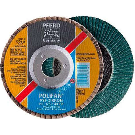 Discos abrasivos láminas Polifan Z Pferd - talla Ø 115 mm / 60.