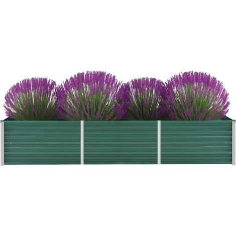 Arriate de jardín de acero galvanizado verde 240x80x45 cm vidaXL