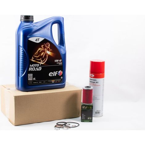 Kit Entretien Vidange Standard pour KTM Duke 125 de 2011 à 2024 - ELF  MOTO 4 ROAD 10w40 4L