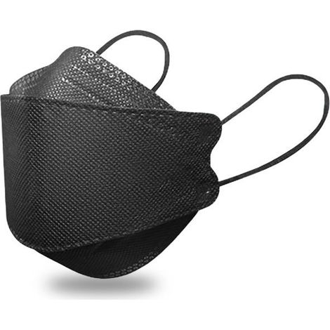 100 pièces de masques KF94 3D stéréoscopiques quatre couches protectrices respirantes adultes (noir)