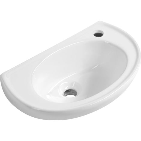 Lavabo en céramique WINZ 46x27cm, blanc (1/4)