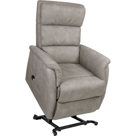 Fauteuil relax releveur tissu polyester imitation cuir beige - MILLOR