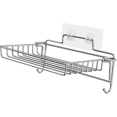 Mensola in acciaio inox per bagno, mensola portaoggetti da cucina, mensola pieghevole multifunzionale senza foratura