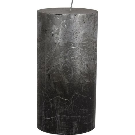 Ombre Pillar Candle - Paraffin - L10 x W10 x H20 cm - Silver/Black