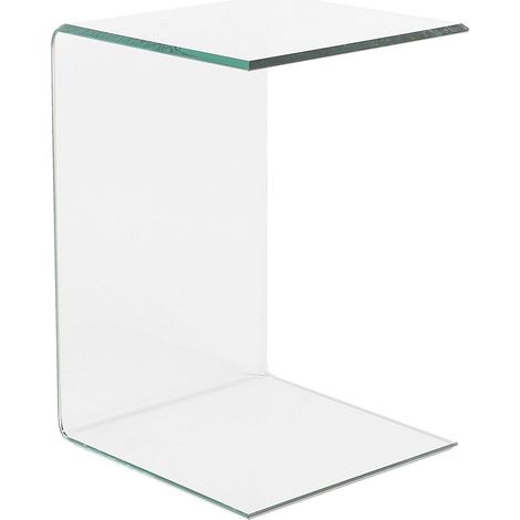 Tavolino Laterale in Vetro Trasparente Design Minimalista 40 x 40 cm Lourdes (1/5)