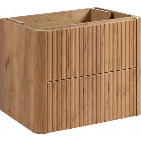Meuble sous-vasque suspendu LINEA chêne craft d'or 60 cm (1/5)