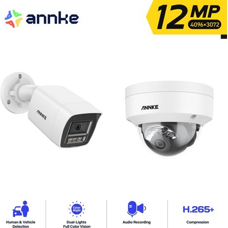ANNKE 12MP Cámara de seguridad exterior acceso remoto visión nocturna a color detección de movimiento,2pcs (1/5)