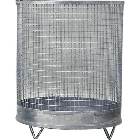 Cestino gettacarte H600xP500mm Rete metallica zincata 118l con 4 piedi