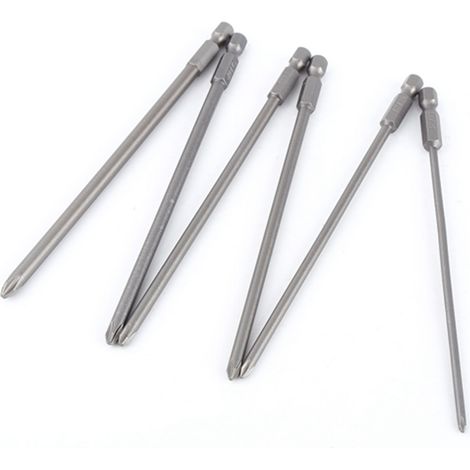 Jeu de 6 embouts de tournevis magnétiques cruciformes en acier S2, tige de 1/4", longueur 150 mm. (1/5)