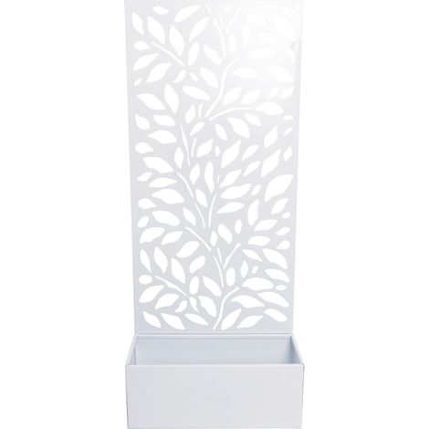 Regalo Italiano Fioriera Ferro Bianca 50×22 cm H 120 cm