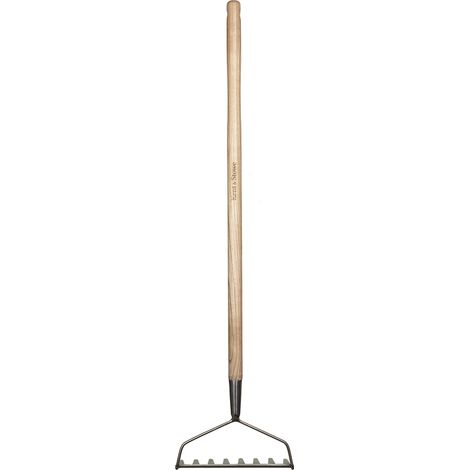 râteau pour enfants – Petit balai à feuilles pour enfants en acier inox, outil de jardin avec manche en frêne, longueur : 84 cm (1/4)