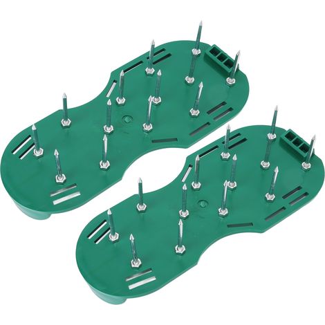 Scarificateur manuel de pelouse, sandales à pointes pour jardin, chaussures à pointes pour gazon avec sangles à boucle en alliage de zinc, vert (1/5)