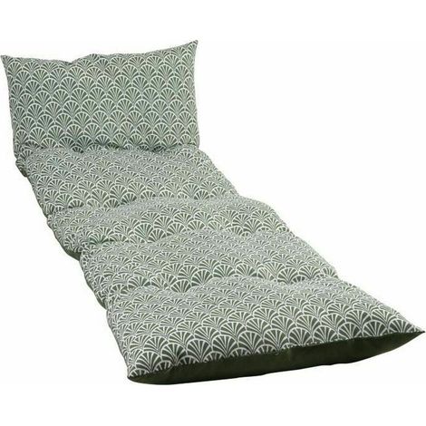 JARDIN PRIVE - Sonnenliege-Kissen - Norwegenflocken Avocado - Wasserabweisend behandelter Stoff