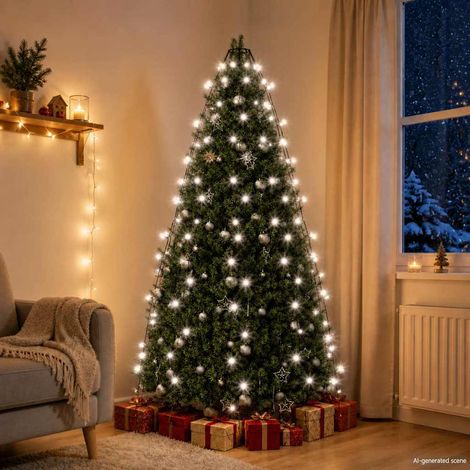 vidaXL Rete di Luce per Albero di Natale 180 LED Bianco Freddo (1/5)