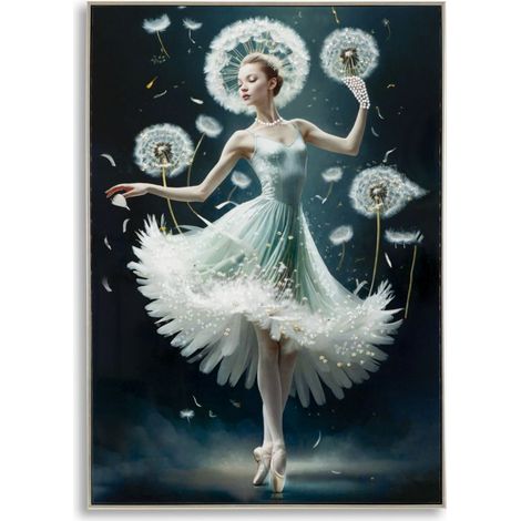 Peinture sur toile laquée « Danse » avec cadre -B- 72 x 4 x 102 cm (1/5)
