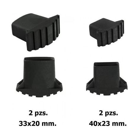 Jeu de 4 embouts pour escabeau – Sabots de rechange 40x23 mm et 33x20 mm – Compatible modèles Eco et Brico – Pour sécurité accrue