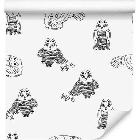 Papier peint Hiboux endormis pour salon et chambre 50x1000 cm (1/5)
