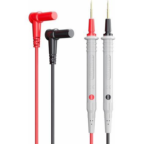 Beyamis Cordons de test pour multimètre, 1000 V 20 A, sondes plaquées or, 118 cm de long, rouge et noir, pour tests électriques et bricolage.