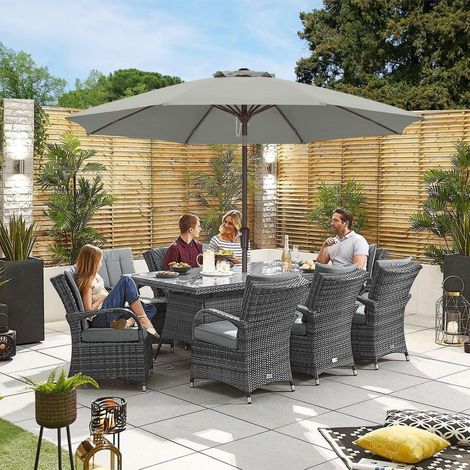 ABCCANOPY Sonnenschirm 270 cm wasserdicht UPF 50+ Stabil Hellgrau (1/5)