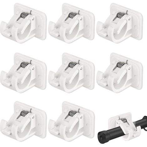 8er-Set Gardinenhalter ohne Bohren, Gardinenstangenhalter ohne Bohren, selbstklebende Stangenhalterungen, selbstklebende Gardinenstangenhalterung, zum Aufhängen von Vorhängen oder Handtuchstangen aus