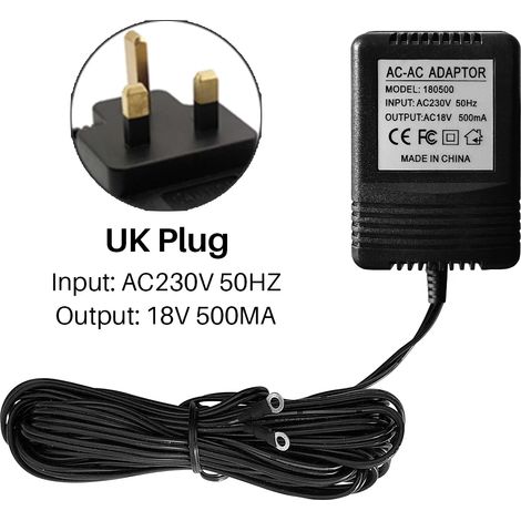 Transformateur-chargeur 18 V CA - 220 V-240 V pour sonnette vidéo sans fil Wi-Fi, caméra IP et interphone vidéo (1/5)