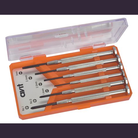 AVIT AV05010 Elektronik- u. Feinmechanik Schraubendreher-Set 6teilig Schlitz, Kreuzschlitz Phillips