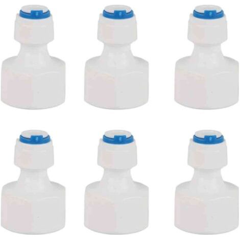 6 pièces 1/4 Tube OD à 1/2 femelle connecteur rapide enfichable pour filtre à eau osmose inverse (1/5)
