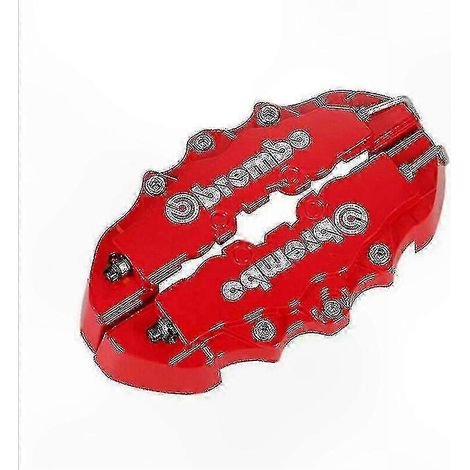4-teiliger roter Universal-Bremssattel, Abdeckungen für vordere und hintere Bremsscheiben, 3D-Design, Autozubehör (1/3)
