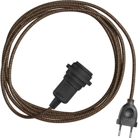 Creative Cables – Lampenschirm in Schlangenform mit Zickzackmuster – Steckerleuchte mit Stoffkabel in Zickzackform (1/3)
