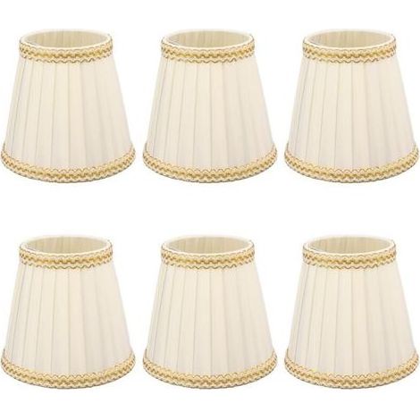 SJLERST 6Pcs Petite Abat-Jour Clip Sur Tambour Abat-Jour en Tissu pour Lustre Bougies Ampoules Accessoires d'éclairage (1/5)