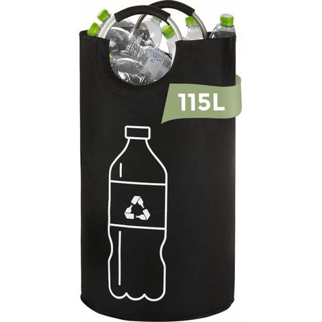 115L Collecteur de Bouteilles, Poubelle de recyclage Tri Selectif pour Plastique, Bouteilles Verre avec Poignée en Aluminium, Poubelle Cuisine Rangement (1/5)