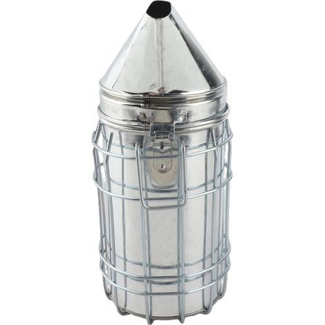 Enfumoir à ruche avec plaque de protection thermique, matériel apicole en fer. (1/5)