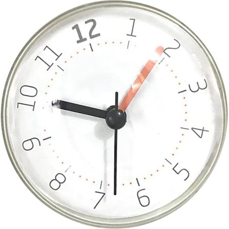 Horloge Murale Miniature Étanche à Ventouse Anti-Buée en Plastique Blanc 1 Pièce sans Pile pour Salle de Bain la Cuisine et Salle à Manger (1/5)