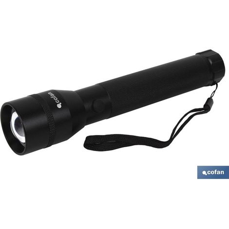 Linterna de aluminio pequeña de LED función ZOOM 4 x 22cm COFAN