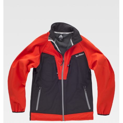 Softshell combinado. Cuello alto con cinta personalizada cubrecosturas en el interior RN2010004 L Negro+Rojo (1/5)