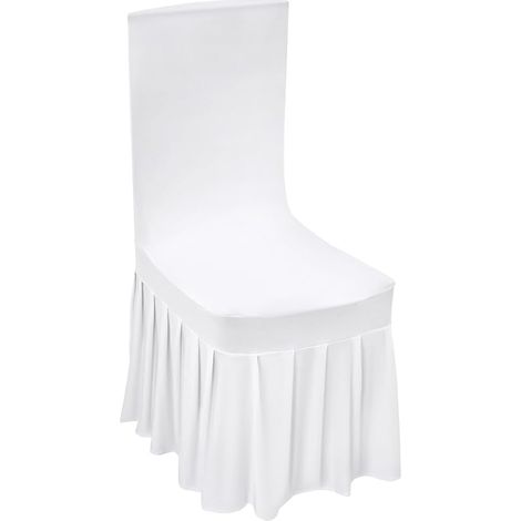 Lot de 20 housses de chaise extensibles blanches - Pour banquet et jupe - Universelles - Pour décoration de mariage et de fête (1/5)