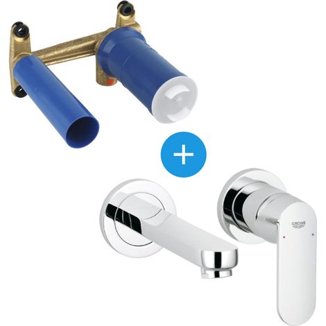 Grohe Eurosmart Cosmopolitan Set Unterputz-Waschtischmischer Wandmontage Chrom Größe S + Unterputzkörper (19381000-SET)