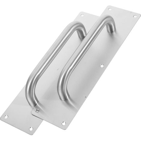 de 2 poignées carrées en acier inoxydable pour portes (1/5)