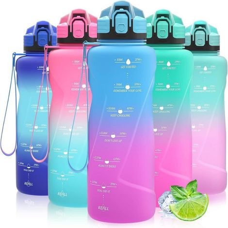 Trinkflasche Kinder Auslaufsicher BPAfrei 1500 ml Blau-lila (1/5)