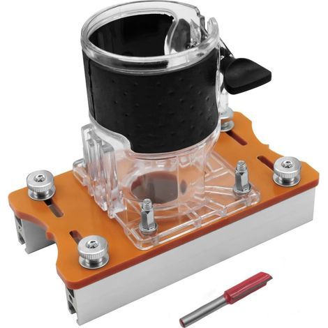 Base de Toupie à Bois 2 en 1 avec Support de Fente Compact, Base Fendue, Guide de Toupie en Alliage D'aluminium pour Chanfreinage, Rainurage, Coupe de Courbe, Convient pour (1/5)
