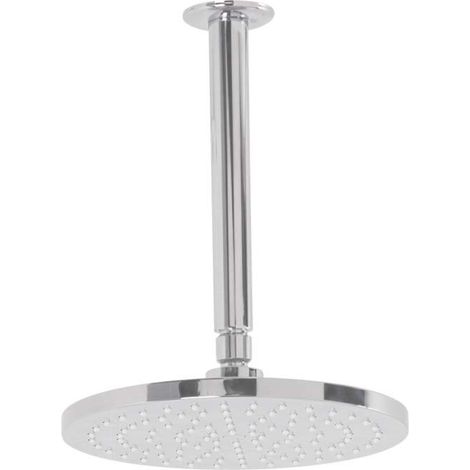 Aquariss 242mm Round Chrome Rainfall Shower Head & Ceiling Mounted Arm