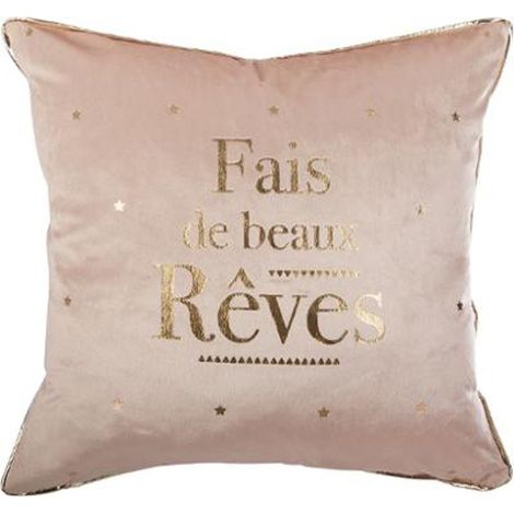 Coussin Déco Rêves 40x40cm Rose (1/3)